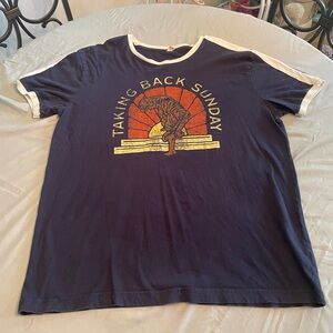 Taking Back Sunday Concert T-Shirt Navy with White Trim pop punk emo XL